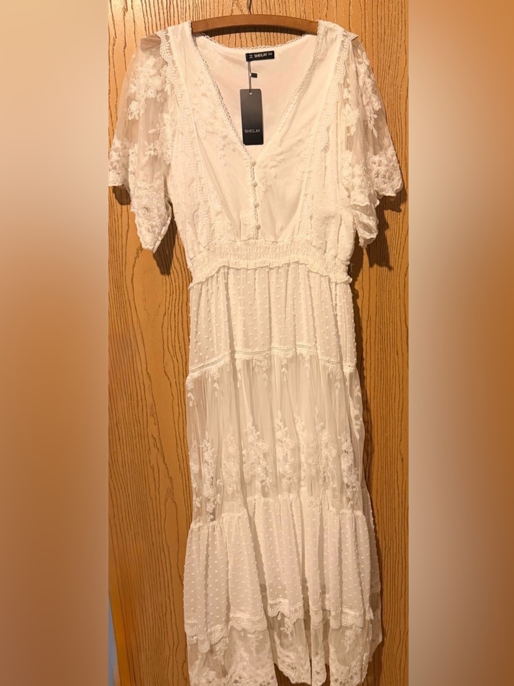 Women's White Lace Maxi Romantic Boho Style size XXL NWT